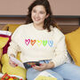 Rainbow Neon Love Heart Sweatshirt, thumbnail 2 of 6