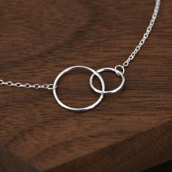 Double Circle Bracelet In Sterling Silver, 4 of 12