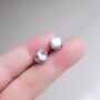 Silver Single Cz Stone Stud Earrings, 925 Sterling Silver, thumbnail 7 of 8