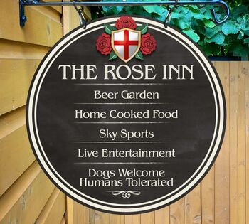 Rose Inn Personalised Home Pub Sign Man Cave Sign, 2 of 9