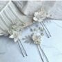Set Of Three Beaded Bridal Floral Hairpins, thumbnail 8 of 9