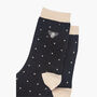 Polka Dot Embroidered Bee Ankle Socks Women's Black, thumbnail 3 of 3