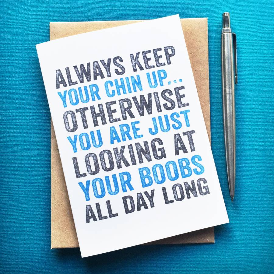 keep your chin up greetings card by do you punctuate ...