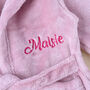 Personalised Dusty Pink Baby Dressing Gown, thumbnail 2 of 7
