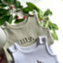 Xmas Personalised Baby Dungarees Romper | Embroidered, thumbnail 2 of 7
