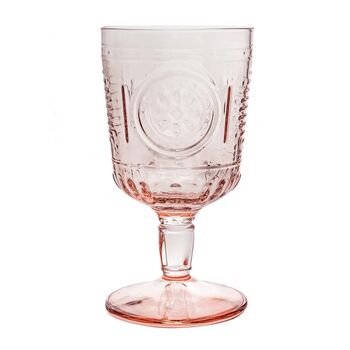 Pink Floral Goblet Wine Glass, 2 of 3