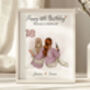 Personalised Birthday Print For Her – Custom Illustration With Age, Names And Quote, Digital Or Printed Gift, thumbnail 7 of 7