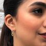 Sunray Gold Plated Silver Charm Hoop Earrings, thumbnail 1 of 7