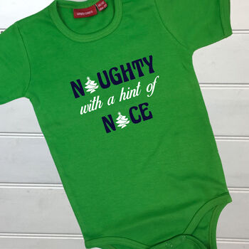 Personalised Nice/Naughty Christmas Babygrow/T Shirt, 4 of 11