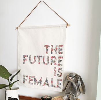'The Future Is Female' Canvas Wall Hanging, 3 of 11
