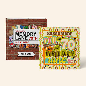 Personalised 70th Birthday Book 'Memory Lane', 2 of 12
