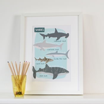 Sharks Children's A4 Print, 2 of 5