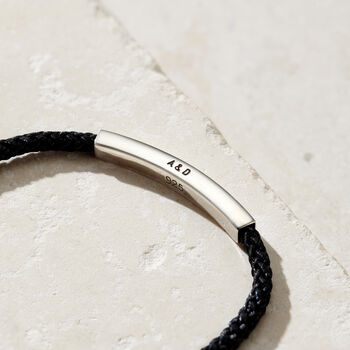 Men’s Cord Personalised ID Bracelet, 2 of 5