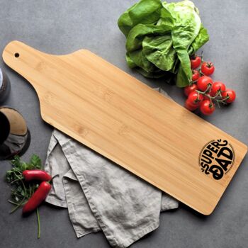 Personalised Bamboo Long Serving Board – Father's Day Gift, 8 of 9