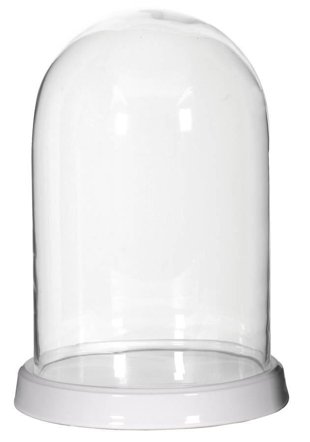 glass dome bell jar with ceramic base by i love retro ...