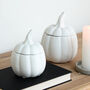 White Ceramic Pumpkin Jar, thumbnail 1 of 4