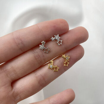 Sterling Silver And Cz Zodiac Earrings – Taurus, 3 of 6
