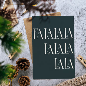 Fa La La La La Modern Christmas Cards Eco Friendly, 5 of 5