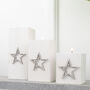 Trio Of Wooden Tea Light Holders Raised Star Design, thumbnail 7 of 9