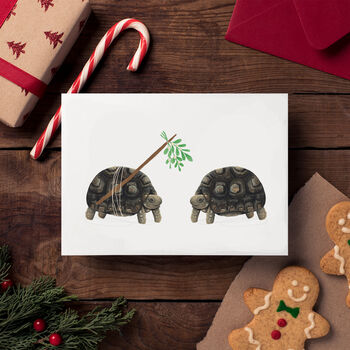 Mistletoe Tortoise Christmas Cards, 10 of 10