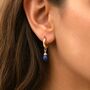 Lapis Lazuli Teardrop Hoop Earrings, thumbnail 3 of 6