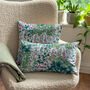 Luxury Super Soft Velvet Cushion Cottage Garden White, thumbnail 3 of 5