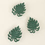 G Decor Set Of Three Green Palm Leaf Tea Light Holders, thumbnail 4 of 6
