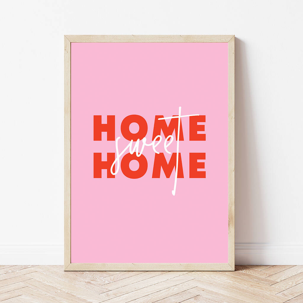 'Home Sweet Home' Colourful Quote Print, 1 of 2
