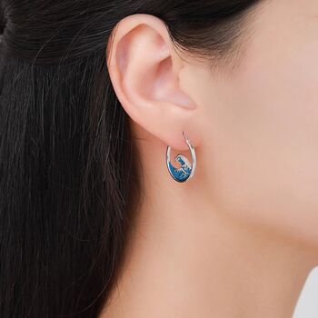 The Great Wave Sterling Silver Hoop Earrings, 5 of 10