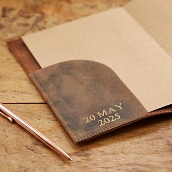 Personalised Heart Buffalo Leather Refillable Journal, 5 of 12