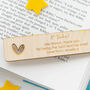 Personalised A* Teacher Wooden Bookmark Heart, thumbnail 3 of 5