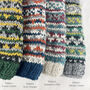 Fair Trade Fair Isle Knit Wool Lined Wristwarmer Gloves, thumbnail 6 of 10