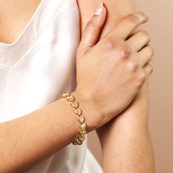 Stainless Steel Solid Heart Chain Bracelet In Gold, 2 of 3