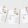 Seating Table Plan Cards Pink And White Peony Design, thumbnail 1 of 6