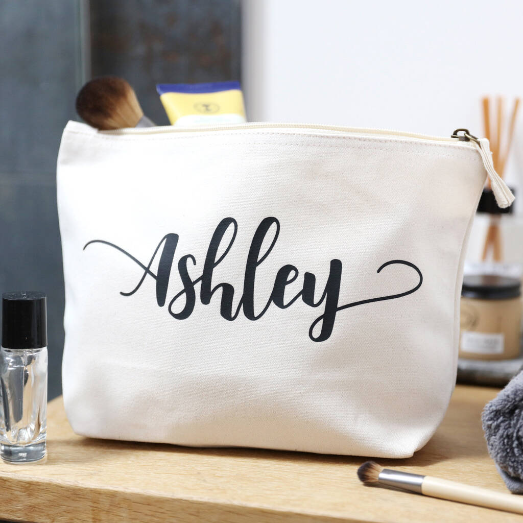 Personalised Name Cotton Wash Bag By Lisa Angel