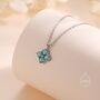 Aqua Green Opal Hydrangea Pendant Necklace, thumbnail 7 of 12