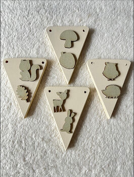 Woodland Bunting Personalised Wooden Garland, 8 of 9