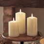 Set Of Three Rechargeable Tru Glow Wax Pillar Candles, thumbnail 2 of 11