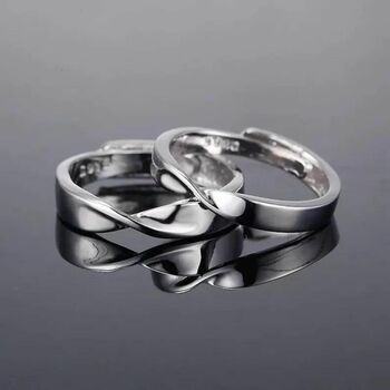 Adjustable Couple Promise Twist Infinity Rings, 4 of 4