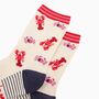 Women's Bamboo Socks Cream Lobsters And Crabs, thumbnail 2 of 4