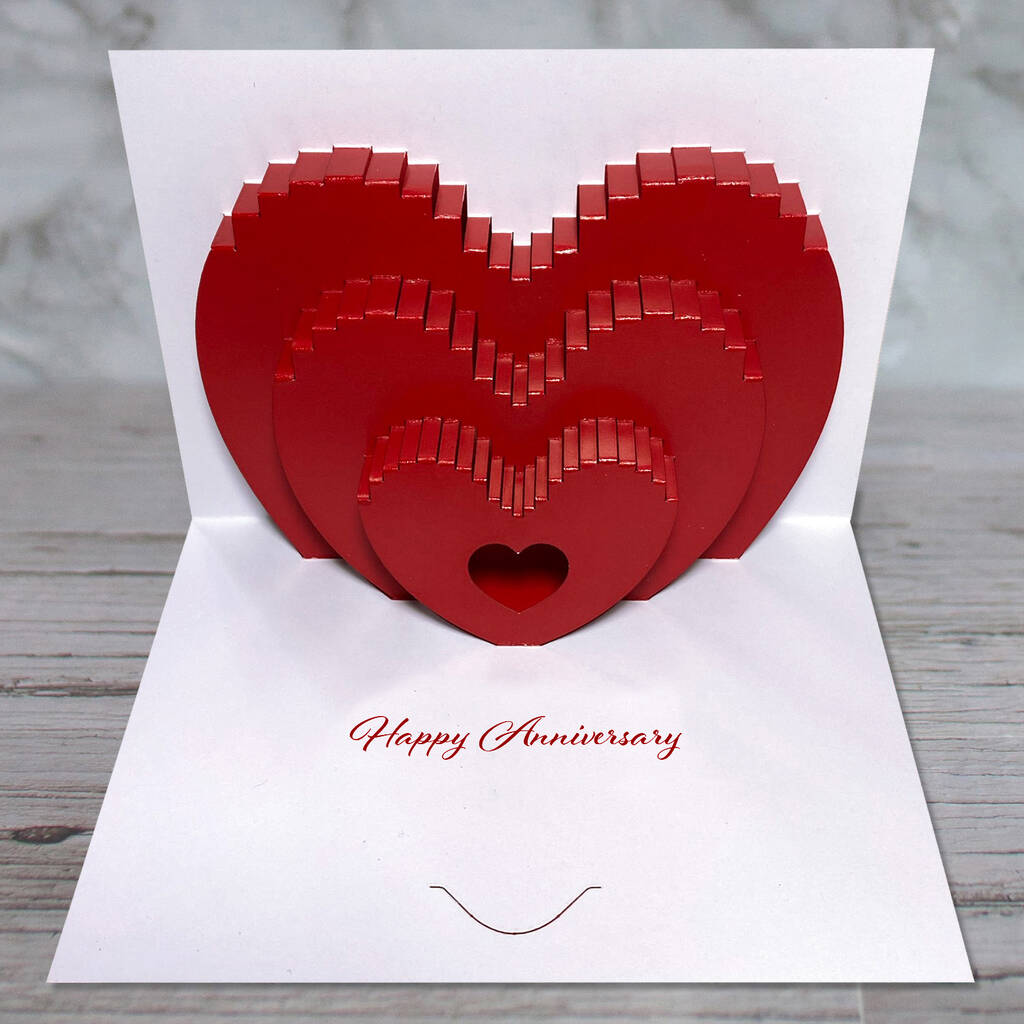 Anniversary Heart Pop Up Card By Paper Tango