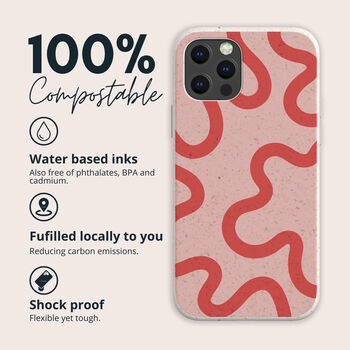 Pink Swirl Eco Friendly, Biodegradable Phone Case, 2 of 8