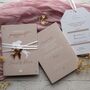 Beige Passport Invitation With Acrylic Plane Charms For Destination Wedding, thumbnail 3 of 10