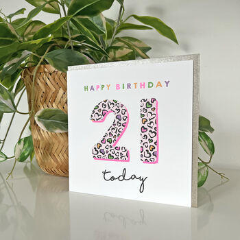 Leopard Love 21st Birthday Card, 2 of 3