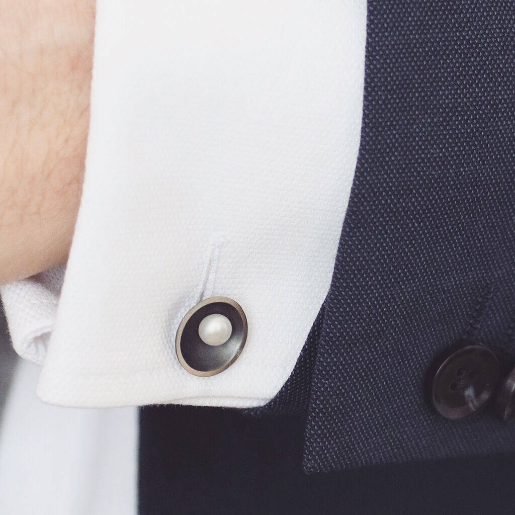 Double Sided Cufflinks. Pearl Anniversary Gift For Him By Louy Magroos