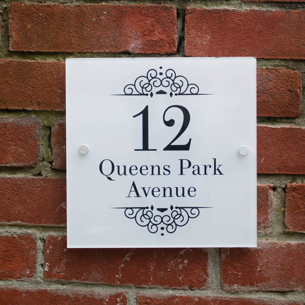 personalised house number sign, classic elegance by lou brown designs