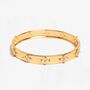 Kinmokusei 18 K Gold Plated Bead Floral Bangle, thumbnail 1 of 5