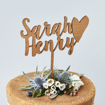 Personalised Happy Couple Wedding Cake Topper, 6 of 7