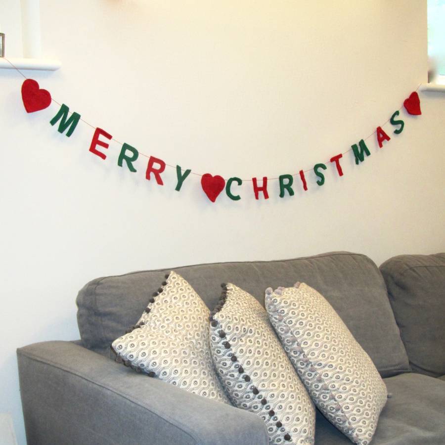 Merry Christmas Decorative Garland By Chapel Cards  notonthehighstreet.com