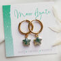Moss Agate Star Hoop Earrings, thumbnail 3 of 11
